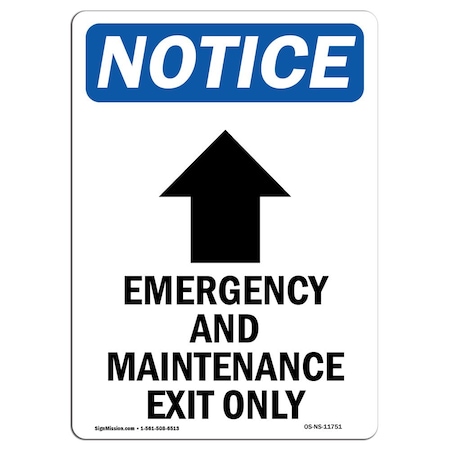 Signmission OSHA Notice Sign, 24" H, Emergency And Maintenance Sign With Symbol, Portrait, NS-D-1824-V-11751 OS-NS-D-1824-V-11751